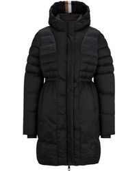 BOSS - Equestrian Padded Parka Jacket With Signature Details - Lyst