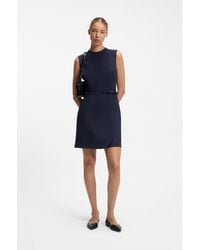 HUGO - A-Line Dress With Logo Bow Detail - Lyst