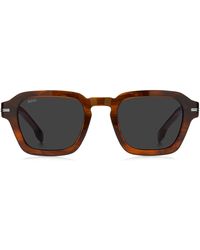 BOSS - Lunettes De Soleil En Acétate À Motif Avec Finitions Argentées - Lyst