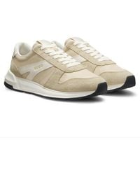 HUGO - Suede-Trim Trainers With Logo Details - Lyst