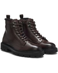 BOSS - Boots Aus Leder Mit Innenfutter Aus Kunstfell - Lyst