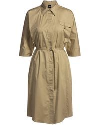 BOSS - Relaxed-Fit Hemdblusenkleid Aus Stretch-Baumwolle - Lyst
