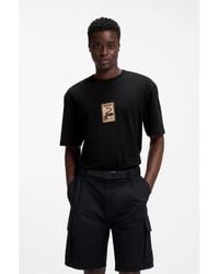 HUGO - Cotton-Jersey T-Shirt With Embroidered Badge - Lyst