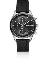 BOSS - Letic Stainless-Steel Watch With Perforated Silicone Strap - Lyst