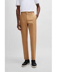 BOSS - Relaxed-fit Button-up Trousers In Stretch Cotton - Lyst