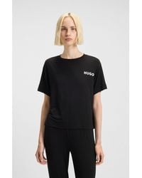 HUGO - Relaxed-Fit Stretch-Jersey Pyjama T-Shirt With Contrast Logo - Lyst
