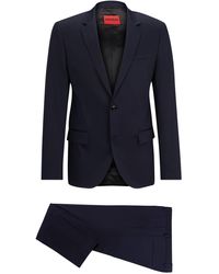 HUGO - Slim-Fit Anzug aus elastischem Baumwoll-Satin - Lyst