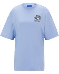 HUGO - T-shirt Van Katoenen Jersey Met Nieuwe Grafische Print - Lyst