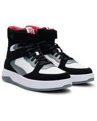HUGO - High-top Trainers In A Panelled Design - Lyst