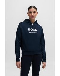 BOSS - Equestrian Zip-up Hoodie With Silicone Logo Patch - Lyst