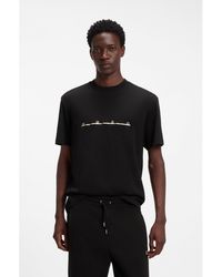HUGO - Relaxed-Fit T-Shirt With Zigzag Stitching Detail - Lyst