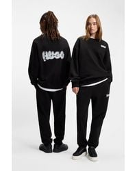 HUGO - All-Gender Cotton-Terry Sweatshirt With Logo Prints - Lyst