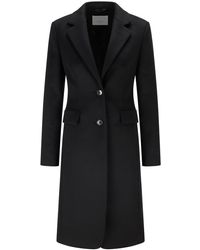 BOSS by HUGO BOSS Regular-fit Coat In Virgin Wool And Cashmere - Black