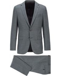 BOSS by HUGO BOSS Slim-fit Suit In Virgin-wool Serge - Green