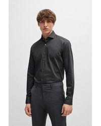 BOSS - Regular-fit Shirt In Easy-iron Stretch-cotton Twill - Lyst