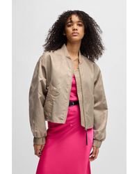 HUGO - Water-Repellent Bomber Jacket With Python Jacquard - Lyst