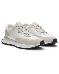 BOSS - Leather Trainers With Side-Panel Logo - Lyst