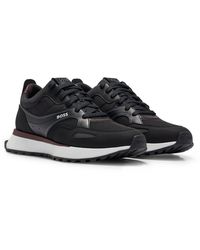BOSS - Jonah Runn Mixed-material Trainers With Faux-leather Trims - Lyst
