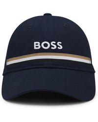 BOSS - Equestrian Cotton Cap With Embroidered Logo - Lyst