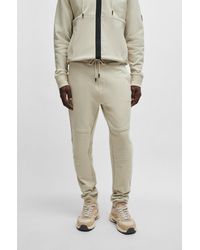 BOSS - Cotton-terry Tracksuit Bottoms With Contrast Trims - Lyst