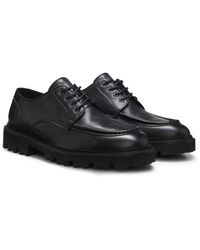 BOSS - Leather Derby Shoes With A Constructed Lug Sole - Lyst