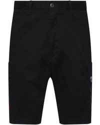 HUGO Regular-fit Cargo Shorts With Red Logo Label - Black