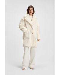 BOSS - Teddy Coat With Adjustable Collar - Lyst
