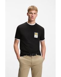 BOSS - Cotton-Jersey T-Shirt With Logo Artwork - Lyst