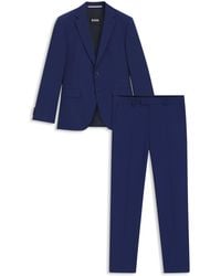 BOSS - Regular-Fit Anzug Aus Elastischer Schurwolle - Lyst
