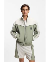 HUGO - Cotton-Blend Jacket With Embroidered Logo Artwork - Lyst