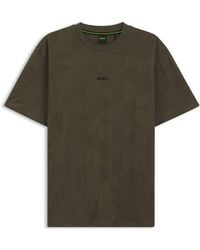 BOSS - T-Shirt Aus Baumwolle Mit 3D-Jacquard-Muster - Lyst