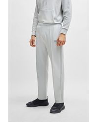 BOSS - Relaxed-fit Tracksuit Bottoms In Cotton-blend Jacquard - Lyst