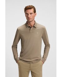 BOSS - Stretch-Cotton Slim-Fit Polo Shirt With Logo Patch - Lyst