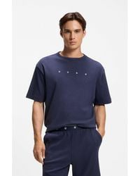 HUGO - Cotton-Blend Pyjama T-Shirt With Embroidered Logo - Lyst