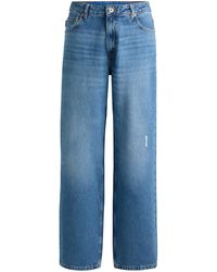 HUGO - Relaxed-fit Jeans Van Middenblauw Katoendenim - Lyst