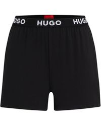 HUGO - Pyjama-Shorts aus Stretch-Jersey mit Logo-Bund - Lyst