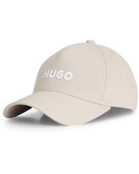 HUGO - Cotton-twill Cap With Embroidered Logo And Snap Closure - Lyst