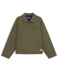 HUGO - Regular-Fit Licht Gewatteerde Jas Van Katoenen Canvas - Lyst