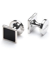 BOSS by HUGO BOSS Square Cufflinks With Coloured Enamel Core - Black