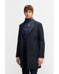 BOSS - Slim-Fit Coat With Detachable Inner - Lyst
