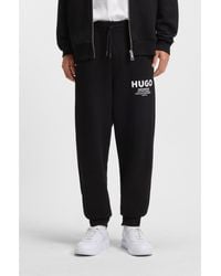 HUGO - Cotton-Terry Tracksuit Bottoms With Logo Print - Lyst