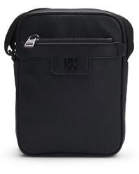 HUGO - Reporter-Tasche Aus Genarbtem Kunstleder Mit Stack-Logo - Lyst