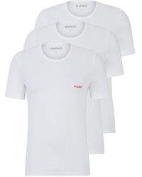 HUGO - Drie Katoenen Underwear T-shirts Met Logo's - Lyst