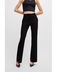 HUGO - Regular-fit Bootcut Trousers In Stretch Fabric - Lyst