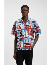 HUGO - Dark Blue Men's Casual Shirts Size M - Lyst