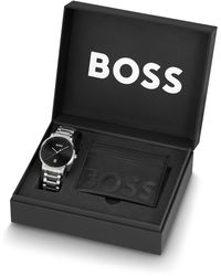 BOSS by HUGO BOSS Uhr aus Edelstahl mit schwarzem Zifferblatt