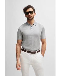 BOSS - Regular-fit Polo Shirt In Cotton And Silk - Lyst