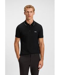 BOSS - Cotton-Piqué Slim-Fit Polo Shirt With Tonal Logo - Lyst