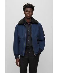 BOSS - Water-repellent Jacket With Faux-fur Collar - Lyst