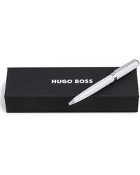 BOSS - Kugelschreiber aus weiß lackiertem Messing mit Logo-Ring - Lyst